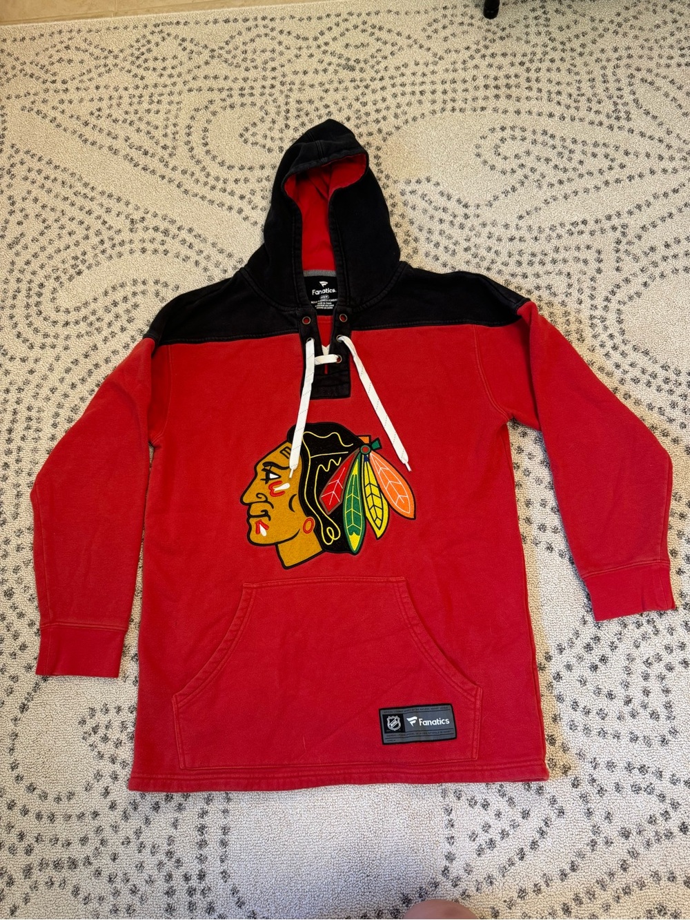 Fanatics Red and Black Chicago Blackhawks Hoodie